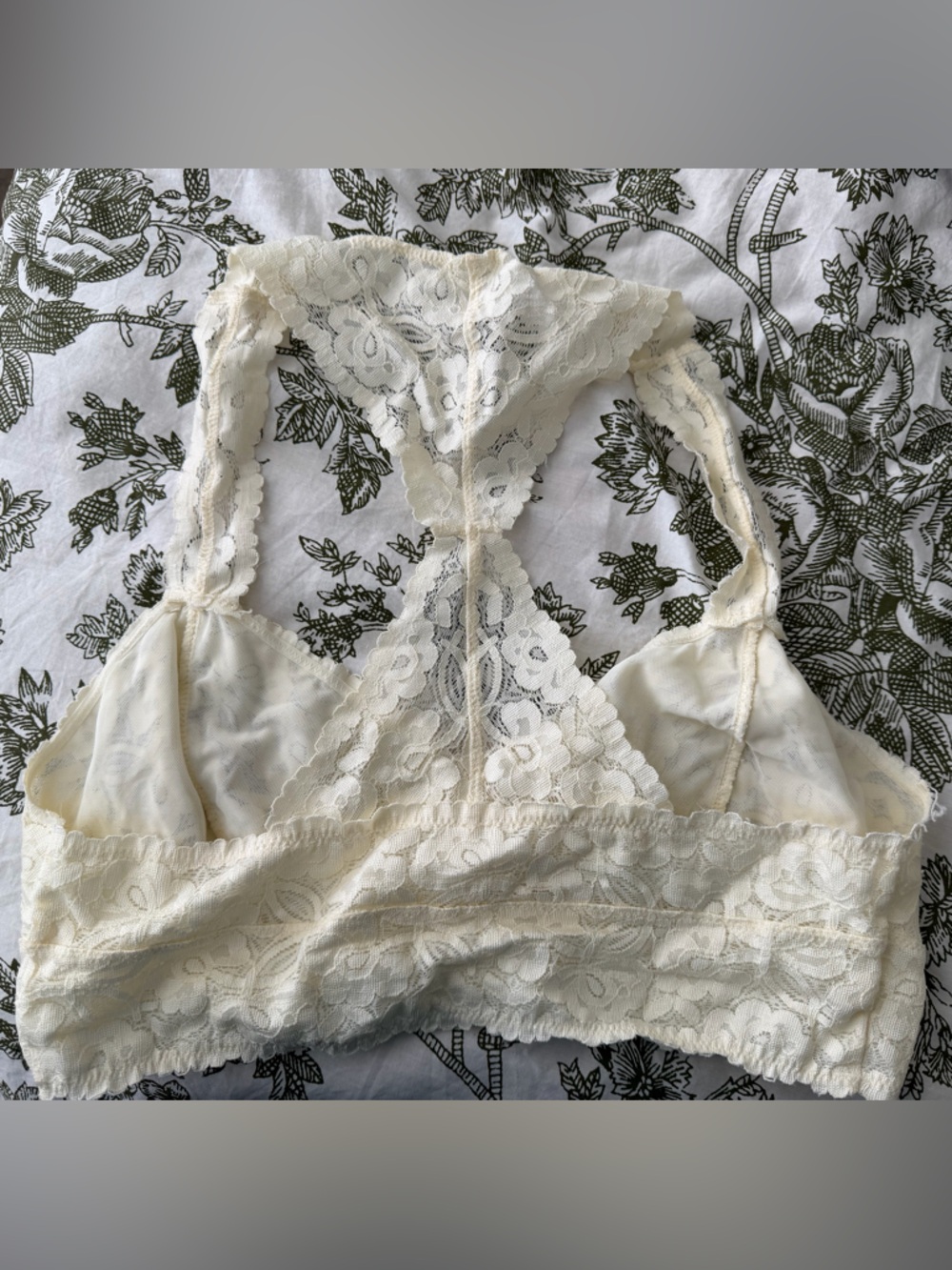 NWOT Free People Intimately Galloon Lace Racerback Bralette in Ivory Sz Large - Picture 4 of 5